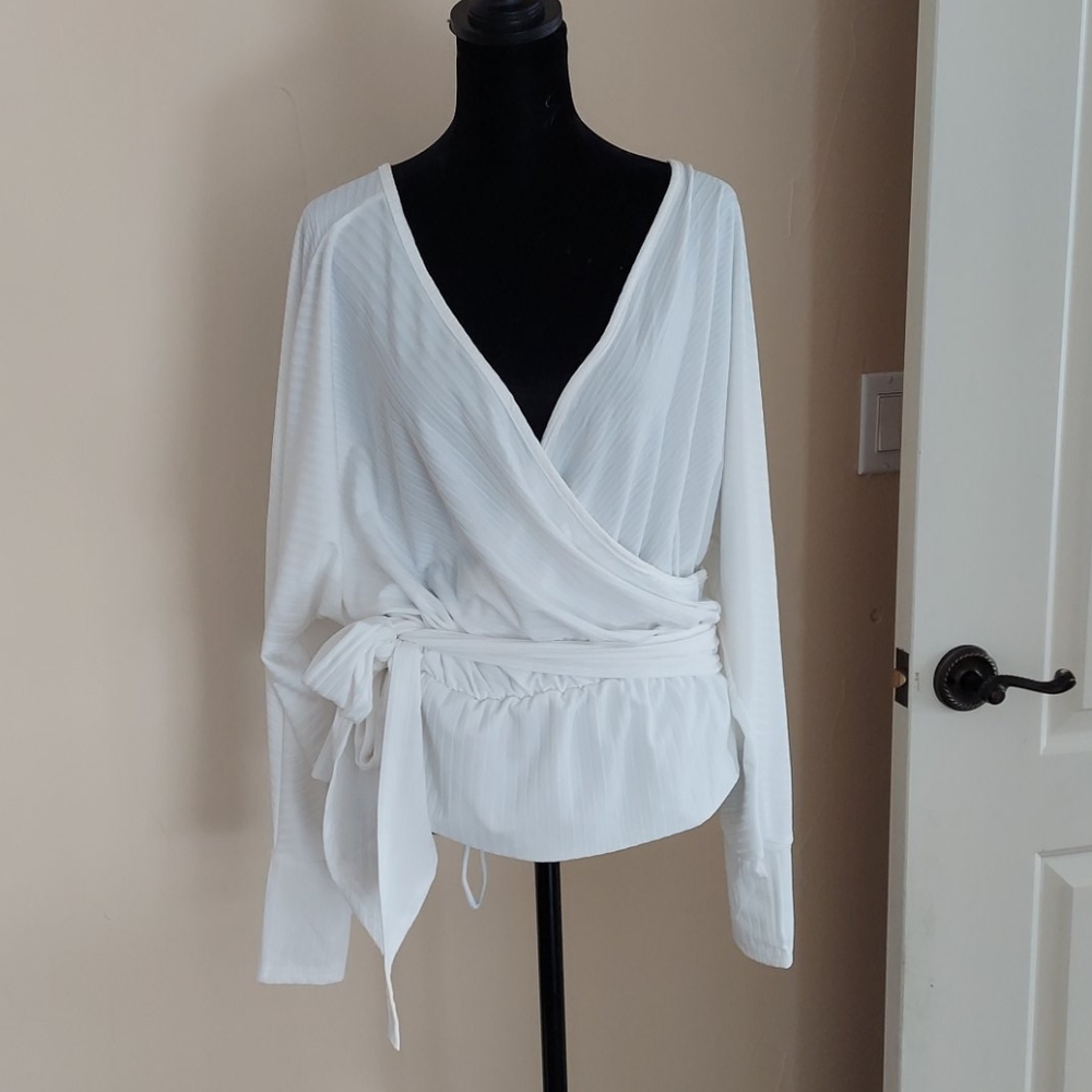 White, wrap blouse